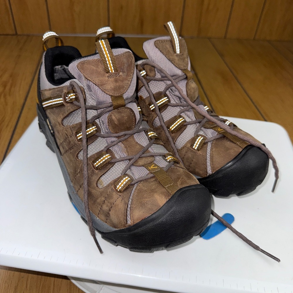 Keen Targhee II Waterproof Hiking Shoes Mens 10 Brown Leather Low Top Trail 0708 - Picture 6 of 16